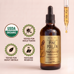 Certified Organic Pine Pollen Extract - Wildcrafted and Standardized Potency