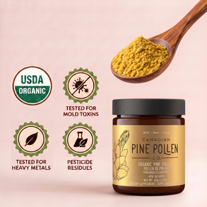 Poudre de pollen de pin sauvage - Certifié biologique (pin tordu et pin ponderosa) 60 g (2,12 oz)
