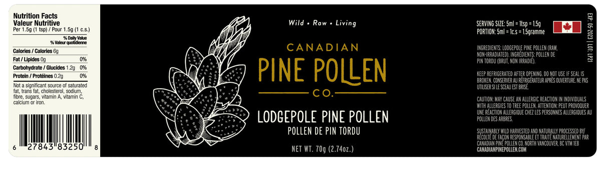Wild Lodgepole Pine Pollen Powder - Certified Organic