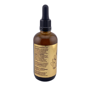 pine pollen bottle side view gold