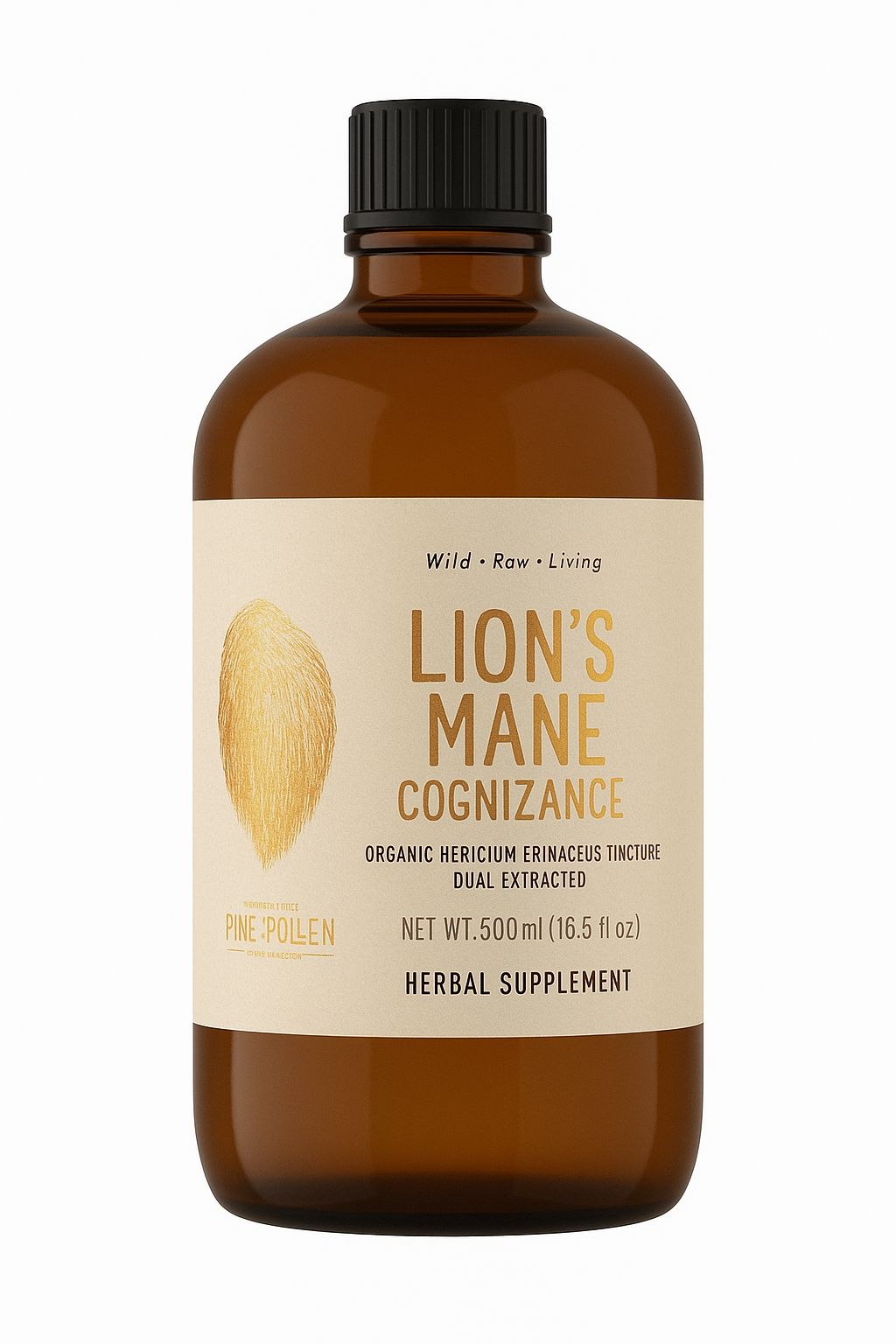 Organic Lion's Mane Tincture (250mg/ml)  | 1:4 dual extract- Fruiting body (100ml/3.4oz)