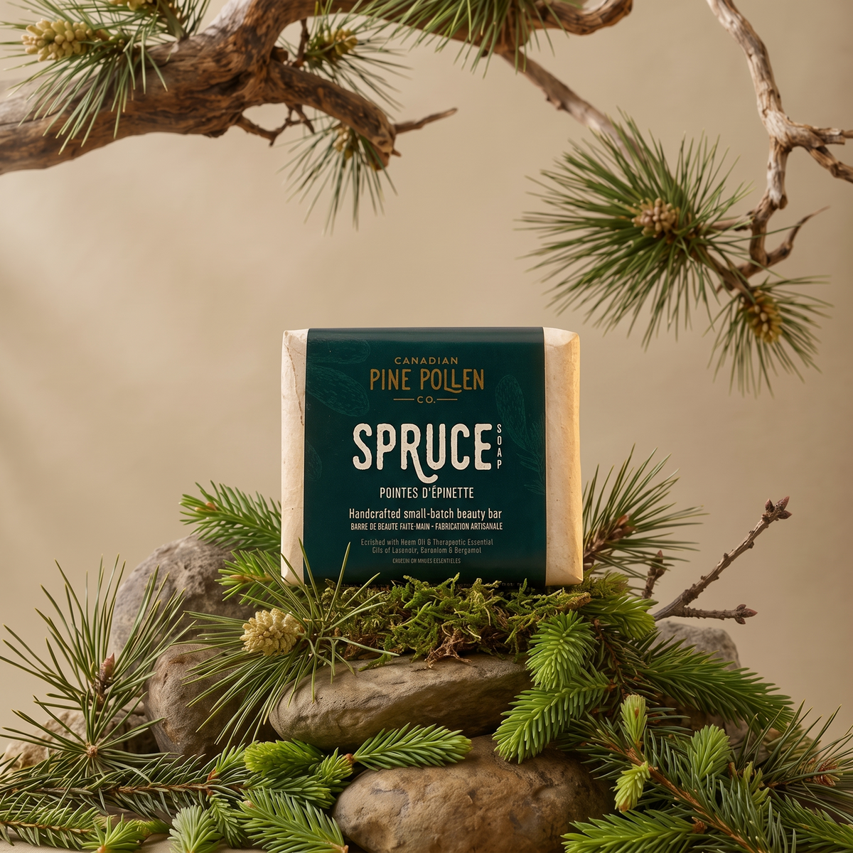 SAVON - Pointes d'Épicéa enrichi à l'huile de Neem &amp; Huiles Essentielles