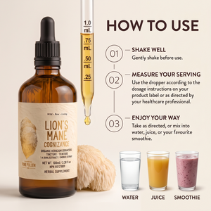 Organic Lion's Mane Tincture | dual extract- Fruiting body