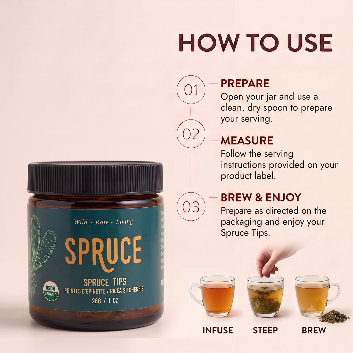 Premium Freeze Dried Spruce Tips