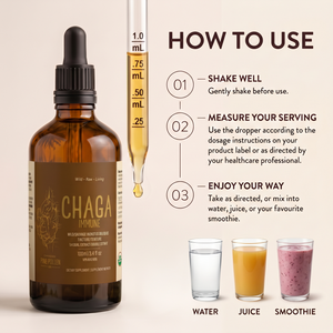 Chaga Mushroom Dual Extract| Wild Certified Organic Chaga Tincture