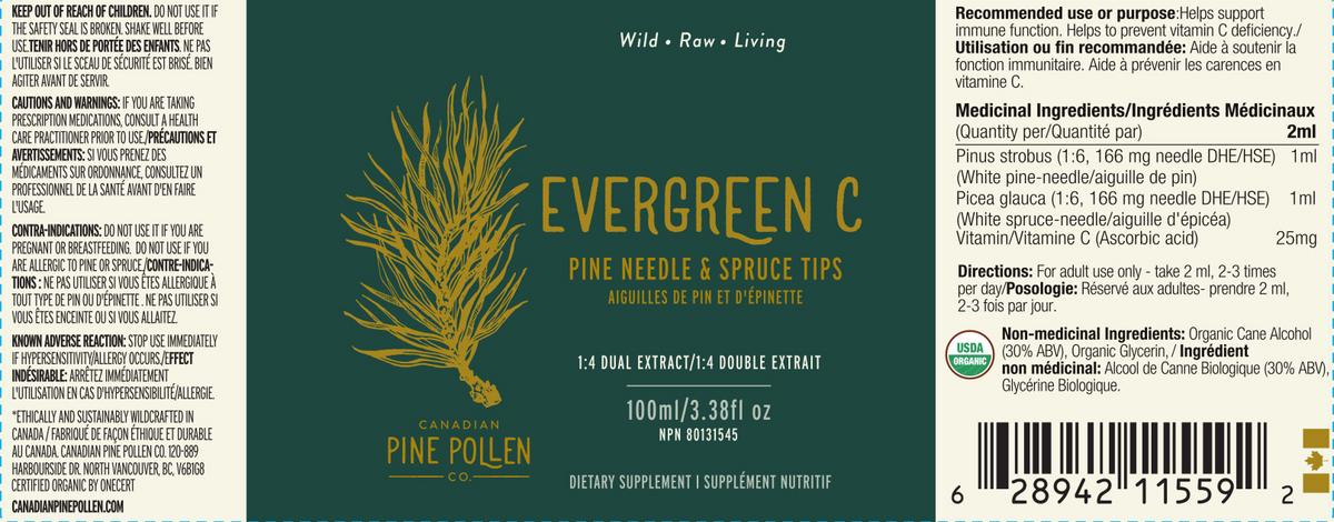 Pine Needle Tincture and Spruce Tip Tincture- Evergreen C