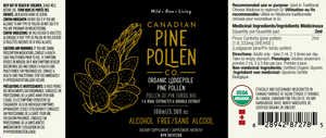 Wild Lodgepole Pine Pollen Tincture Certified Organic