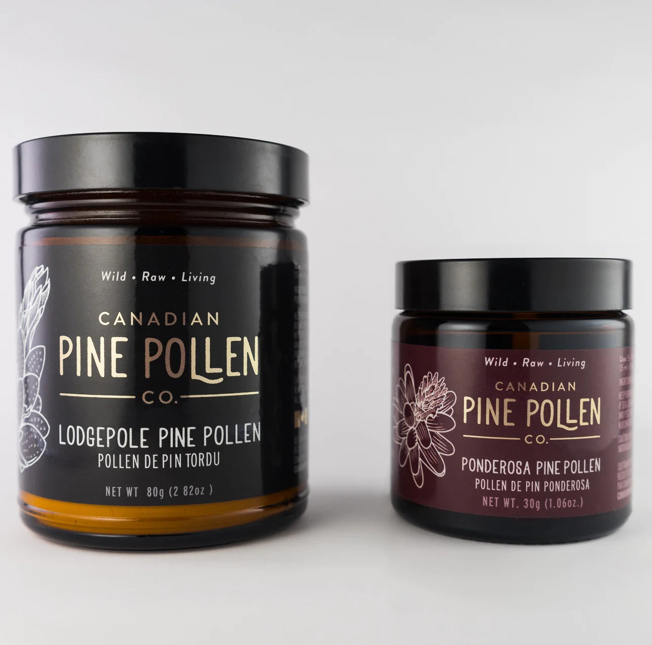 Wild Organic Pine Pollen Duo Pack 100g (3.6oz) = 70g Lodgepole + 30g Ponderosa