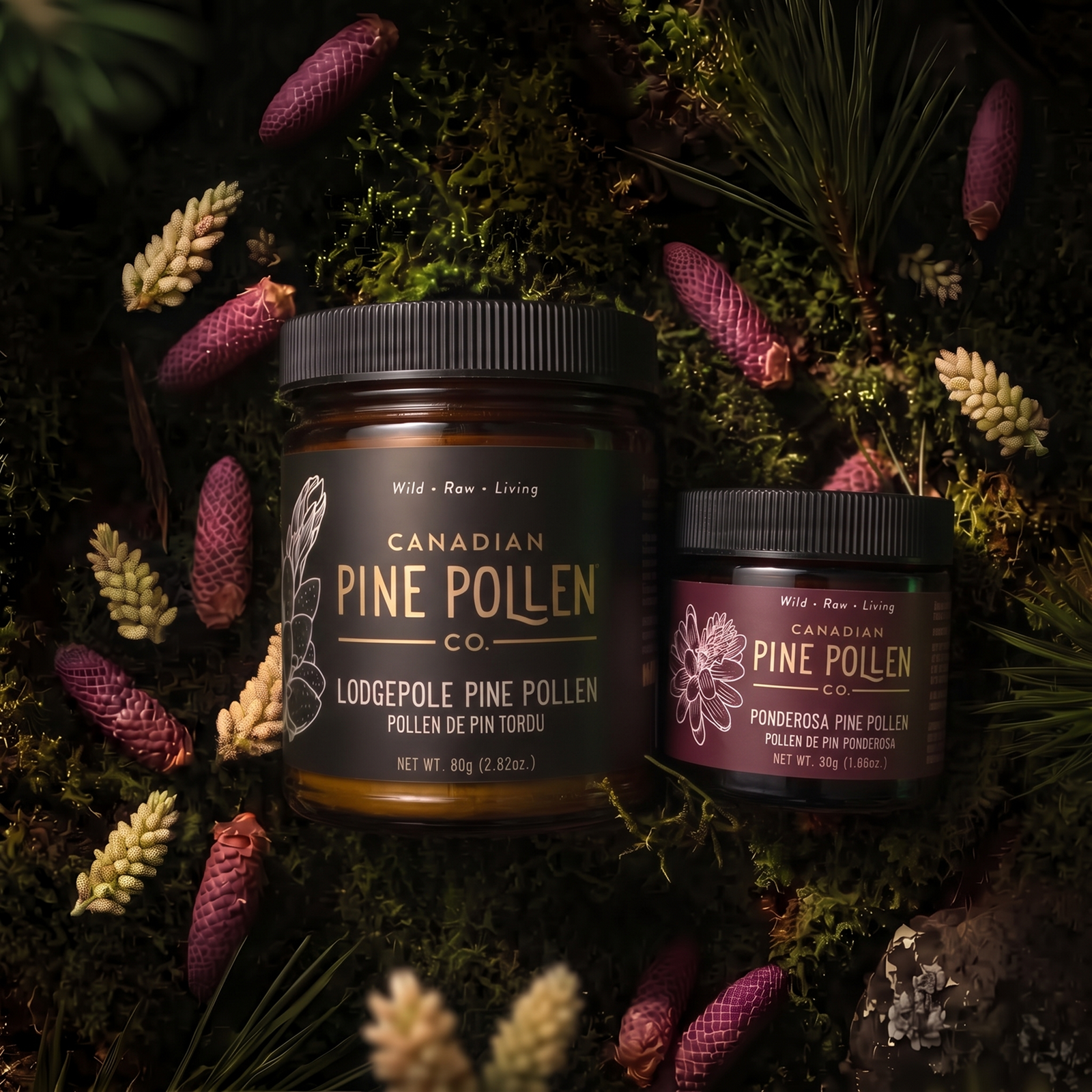 Wild Organic Pine Pollen Duo Pack = Lodgepole + Ponderosa